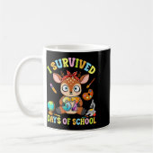 I Survived Six Seven Days Of School Cute Deer Stud コーヒーマグカップ (左)