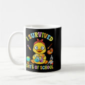 I Survived Six Seven Days Of School Cute Duck Stud コーヒーマグカップ (左)