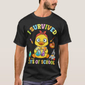 I Survived Six Seven Days Of School Cute Duck Stud Tシャツ (正面)