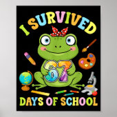 I Survived Six Seven Days Of School Cute Frog Stud ポスター (正面)