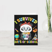 I Survived Six Seven Days Of School Cute Panda Stu カード (正面)