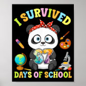 I Survived Six Seven Days Of School Cute Panda Stu ポスター (正面)