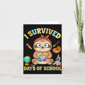 I Survived Six Seven Days Of School Cute Sloth Stu カード (正面)