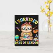 I Survived Six Seven Days Of School Cute Sloth Stu カード (黄色い花)
