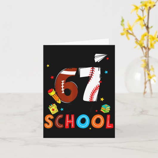 I Survived Sixty Seven Days Of School Funny Baseba カード (黄色い花)