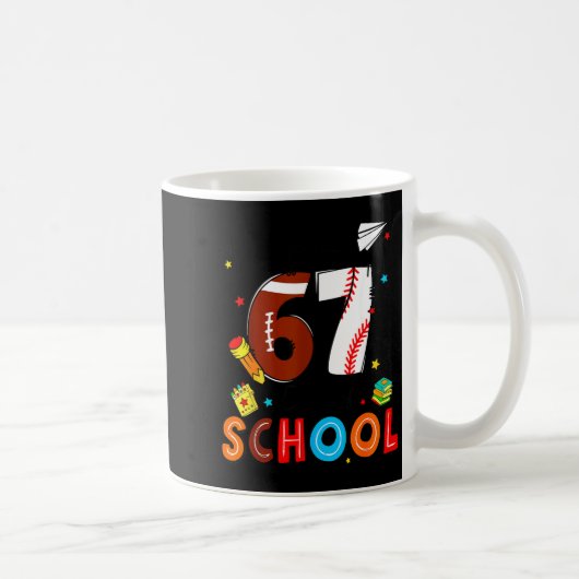 I Survived Sixty Seven Days Of School Funny Baseba コーヒーマグカップ (右)