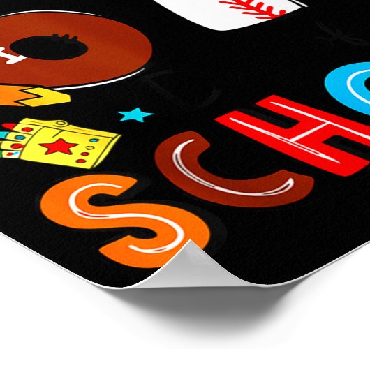 I Survived Sixty Seven Days Of School Funny Baseba ポスター (角)