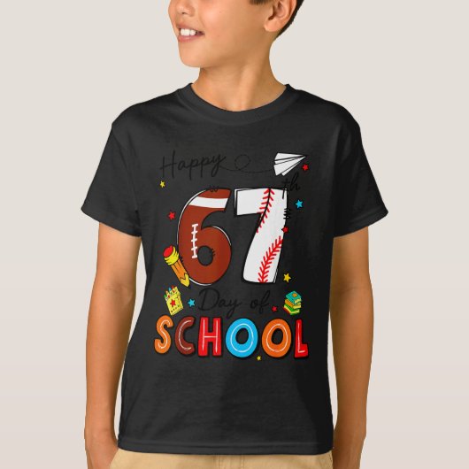 I Survived Sixty Seven Days Of School Funny Baseba Tシャツ (正面)
