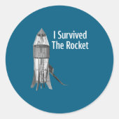 I Survived The Rocket Funny Apparel  ラウンドシール (正面)