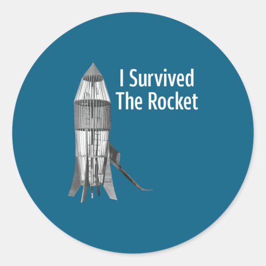 I Survived The Rocket Funny Apparel  ラウンドシール (正面)