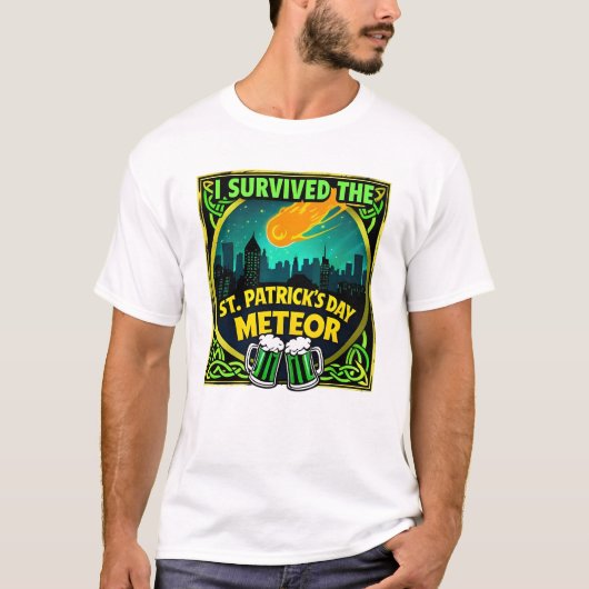 I Survived the St Patrick's Day Meteor Beer Lover  Tシャツ (正面)