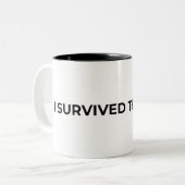 I Survived The Sync Minimalist Typographic Mug ツートーンマグカップ (正面左)