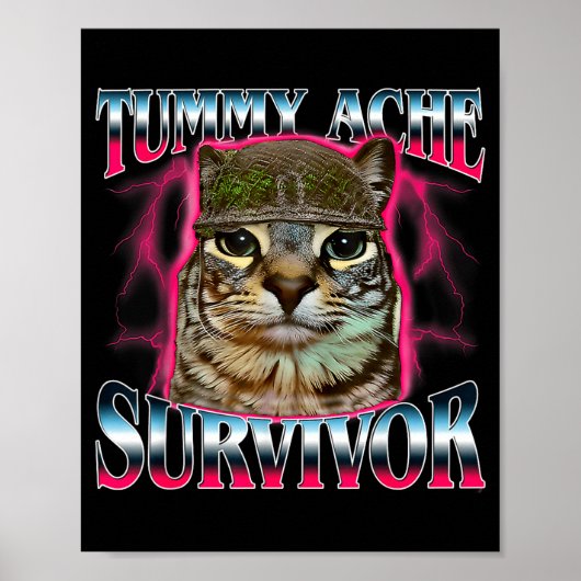 I Survived Today's Funny Tummy Ache Survivor Cat M ポスター (正面)