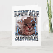 I Survived Today's Tummy Ache Folded Greeting Card カード (正面)
