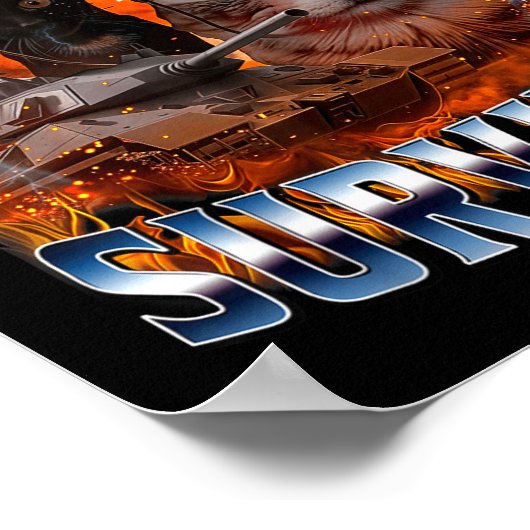 I Survived Today's Tummy Ache Funny Silly Cat Meme ポスター (角)