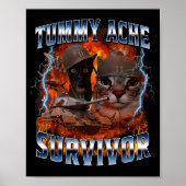 I Survived Today's Tummy Ache Funny Silly Cat Meme ポスター (正面)