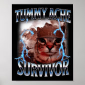 I Survived Today's Tummy Ache Survivor Funny Cat M ポスター (正面)