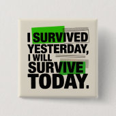 I Survived Yesterday, I Will Survive Today 缶バッジ (正面)