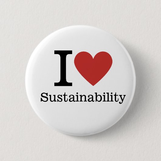 I ❤️ Sustainability CUSTOM Pins 缶バッジ (正面)