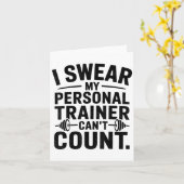 I Swear My Trainer Can’t Count Funny Gym Humor カード (黄色い花)