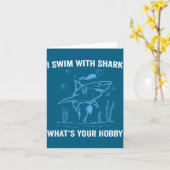I Swim With Shark, What's Your Hobby, Funny Scuba  カード (黄色い花)