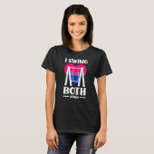 I Swing Both Ways おもしろい BiプライドフラグBisexual Tシャツ (正面フル)