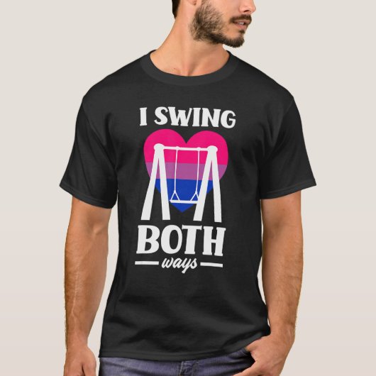I Swing Both Ways Funny Bi Pride Flag Bisexual Tシャツ (正面)