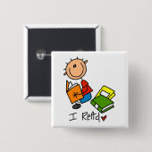 I Tシャツおよびギフトを読んで下さい 缶バッジ (正面&裏面)