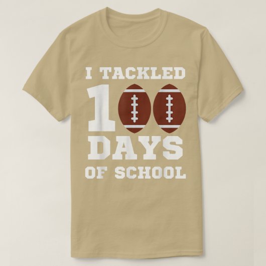 I Tackled 100 Days Of School Football 100th Day Gi Tシャツ (デザイン正面)