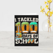 I Tackled 100 Days Of School Football Ice Cream Dr カード (黄色い花)