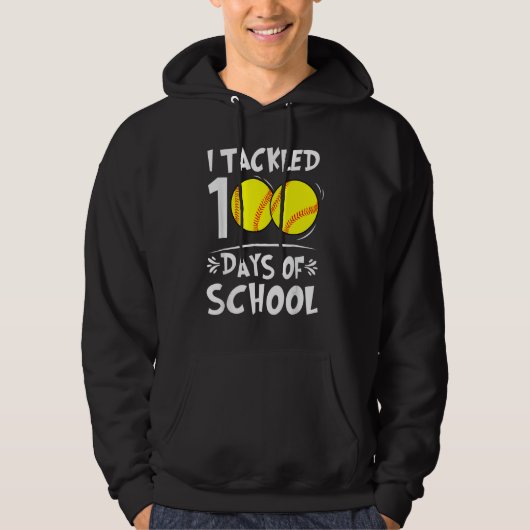 I Tackled 100 Days Of School Softball 100th Day Te パーカ (正面)
