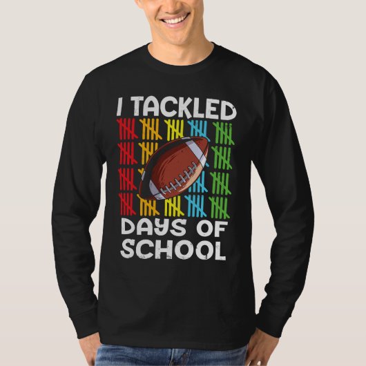 I tackled 100 days school 100th day Teacher Studen Tシャツ (正面)