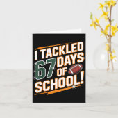 I Tackled 67 Days Of School Kids Boys Football 67  カード (黄色い花)