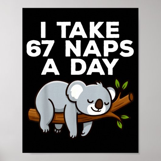 I Take 67 Naps A Day Funny Koala Six Seven Meme  ポスター (正面)