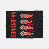 I Teach Cutest Little Valentines Gnomes Love Teach フリースブランケット (正面(横))