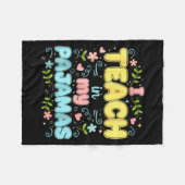 I Teach In My Pajamas Funny Online Virtual Teacher フリースブランケット (正面(横))