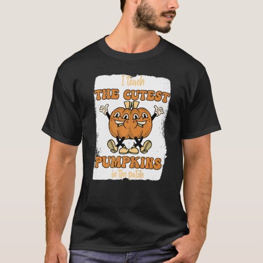 I Teach The Cutest Pumpkins In The Patch Retro Tea Tシャツ (正面)