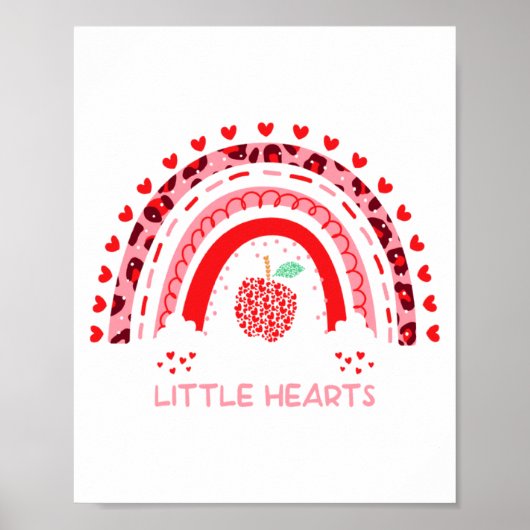 I Teach The Sweetest Hearts Rainbow Teacher Valent ポスター (正面)