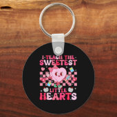 I Teach The Sweetest Little Heart Teacher Valentin キーホルダー (正面)