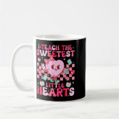 I Teach The Sweetest Little Heart Teacher Valentin コーヒーマグカップ (左)