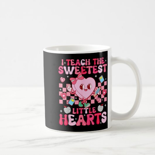 I Teach The Sweetest Little Heart Teacher Valentin コーヒーマグカップ (右)