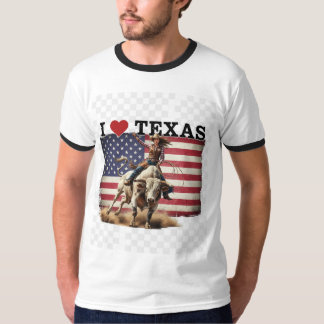  I ❤️ TEXAS – Rodeo Spirit & Patriotism   Tシャツ