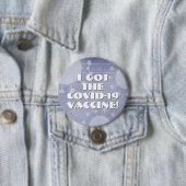 I the 得 Covid-19 Vaccine Purple ストライプのグランジ 缶バッジ (インサイチュ)