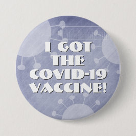 I the 得 Covid-19 Vaccine Purple ストライプのグランジ 缶バッジ