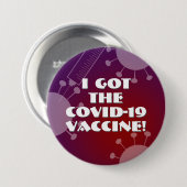 I the 得 Covid-19 Vaccine Purple & Red グラデーション 缶バッジ (正面&裏面)