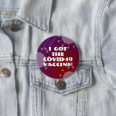 I the 得 Covid-19 Vaccine Purple & Red グラデーション 缶バッジ (インサイチュ)
