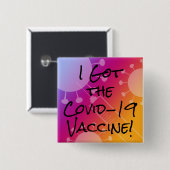 I the Covid-得19 Vaccine カラフル Gradient グラデーション 缶バッジ (正面&裏面)