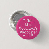 I the Covid-19得ワクチンの明るいピシンプルンク 缶バッジ (正面&裏面)