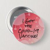 I the Covid-19 得 Vaccine Pink Gradient グラデーション 缶バッジ (正面&裏面)