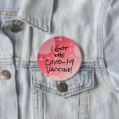 I the Covid-19 得 Vaccine Pink Gradient グラデーション 缶バッジ (インサイチュ)